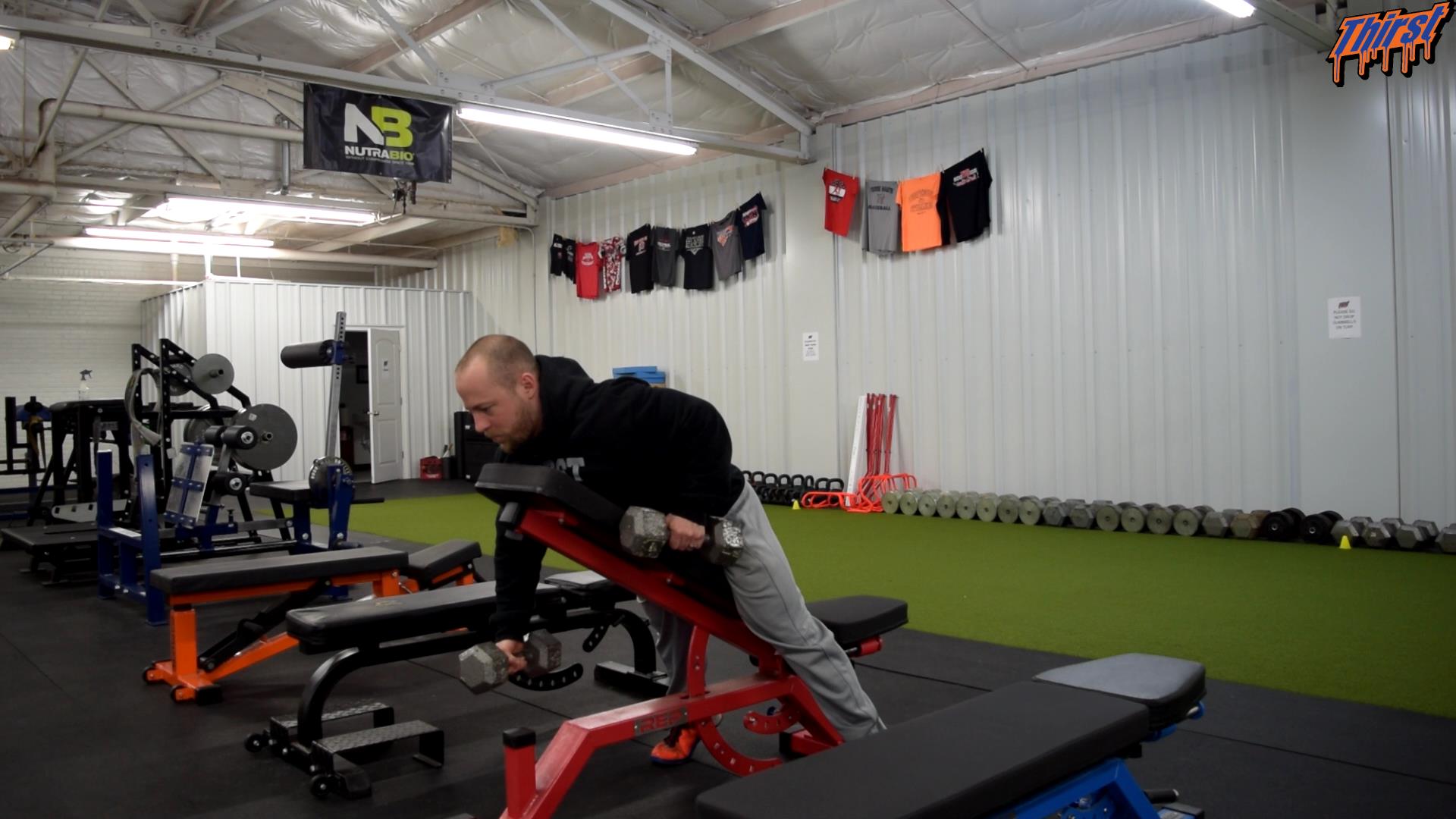 Chest Supported DB Row With Opposite Iso Hold THIRST