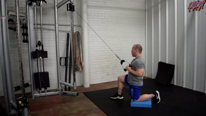 Half Kneeling High Cable Row