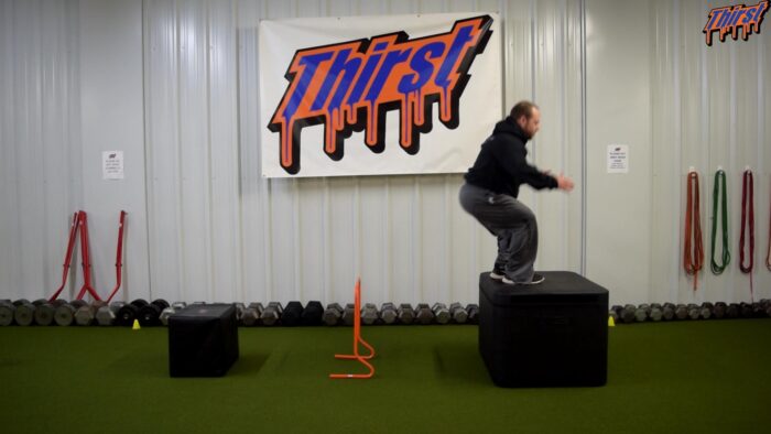 Seated Hurdle Hop To Box Jump