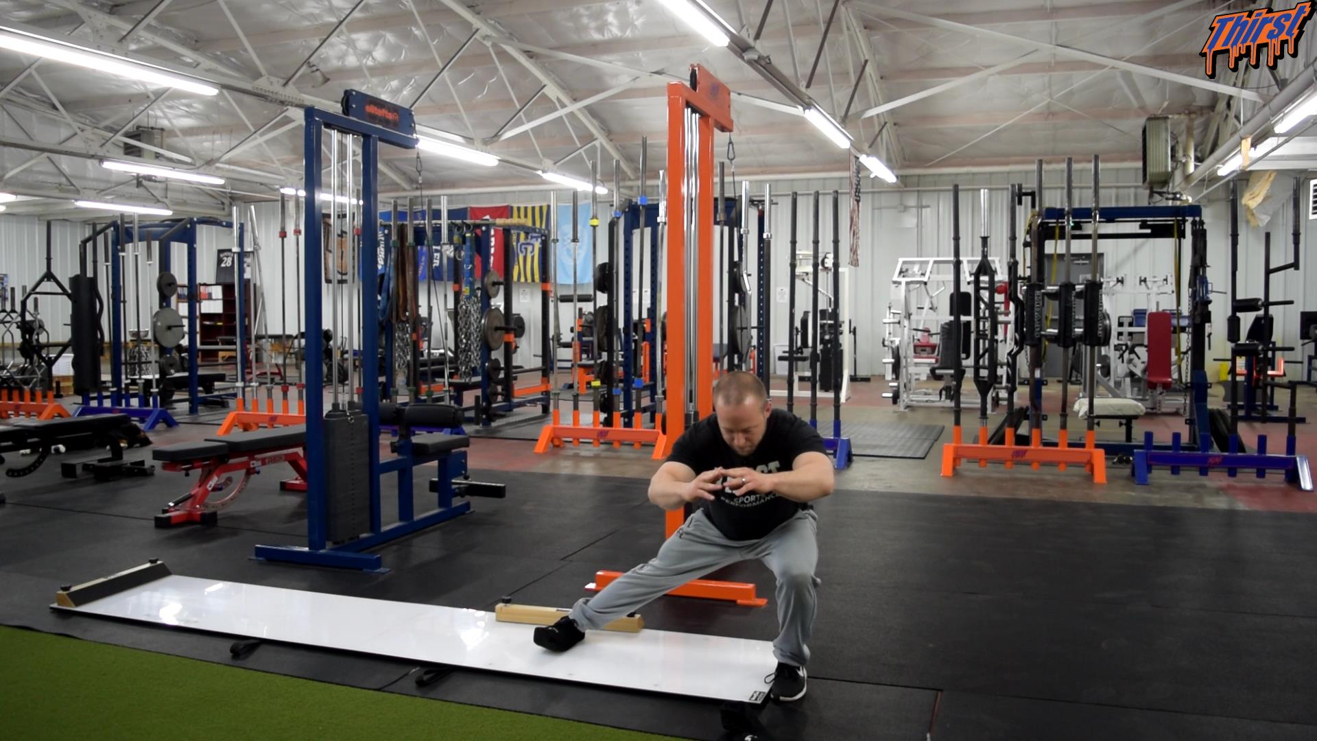 Slideboard Lateral Lunge THIRST