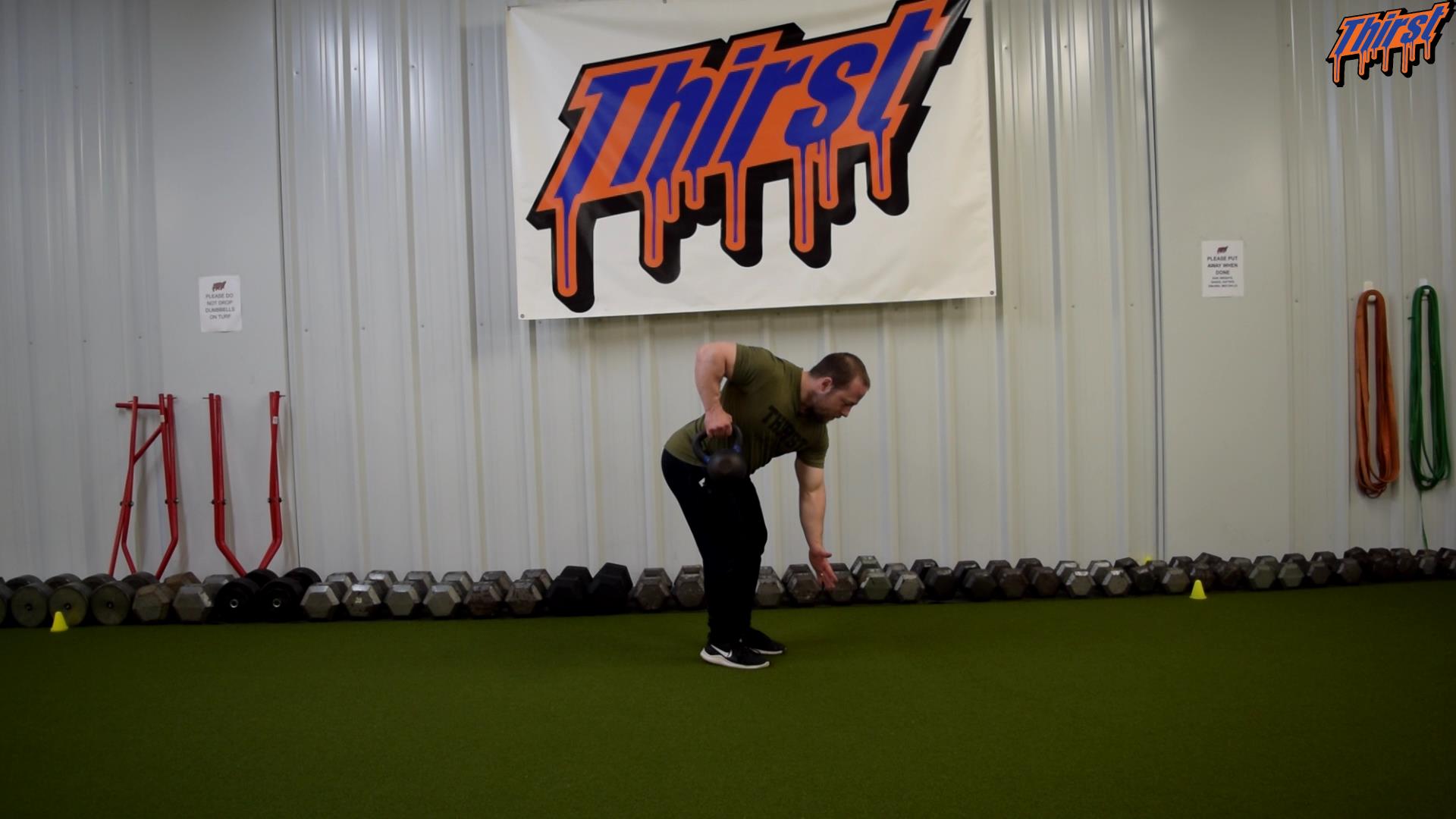 Single Arm Bent Over KB Row With Opp Reach