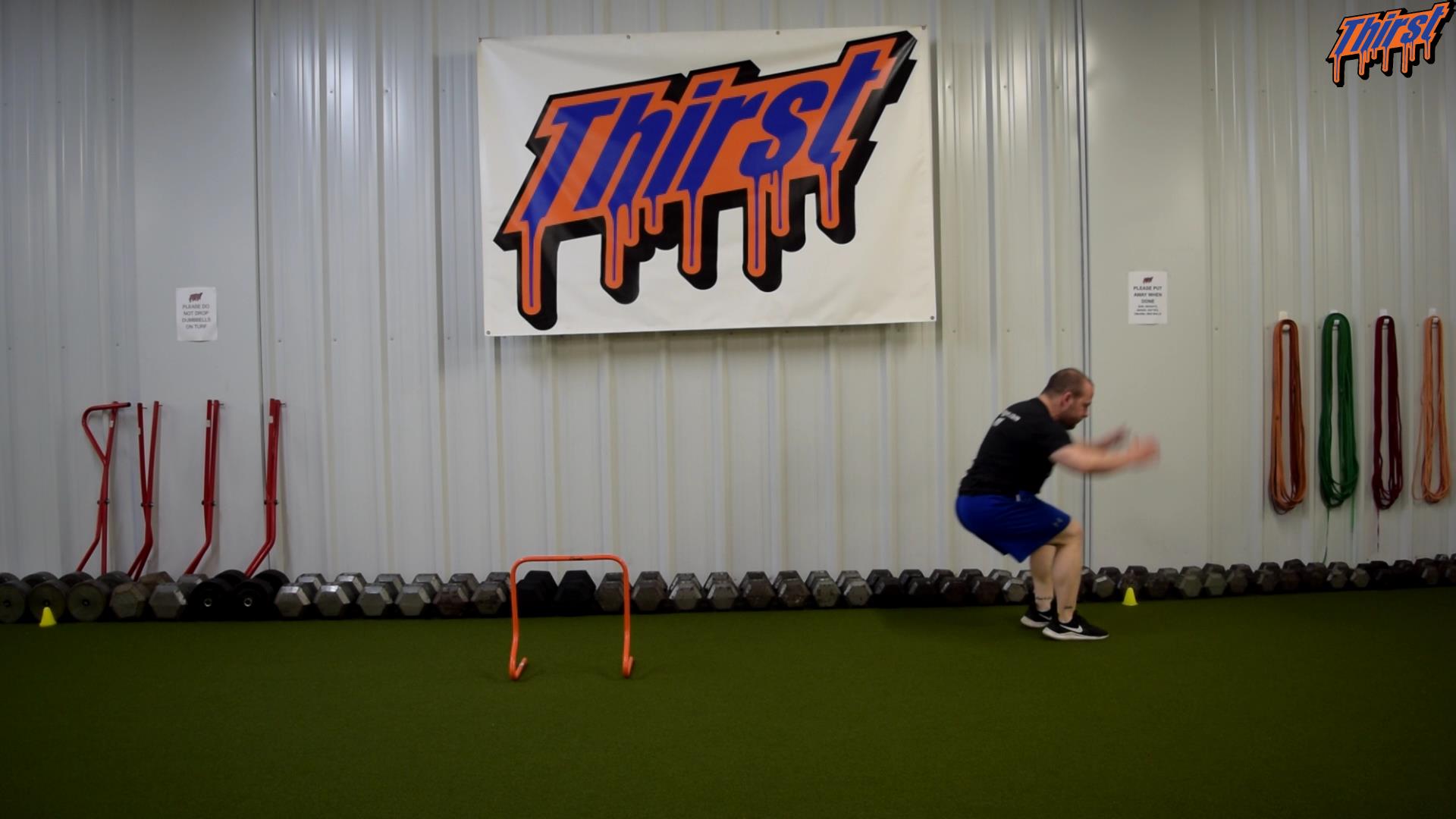 Lateral Hurdle Hop To Broad Jump