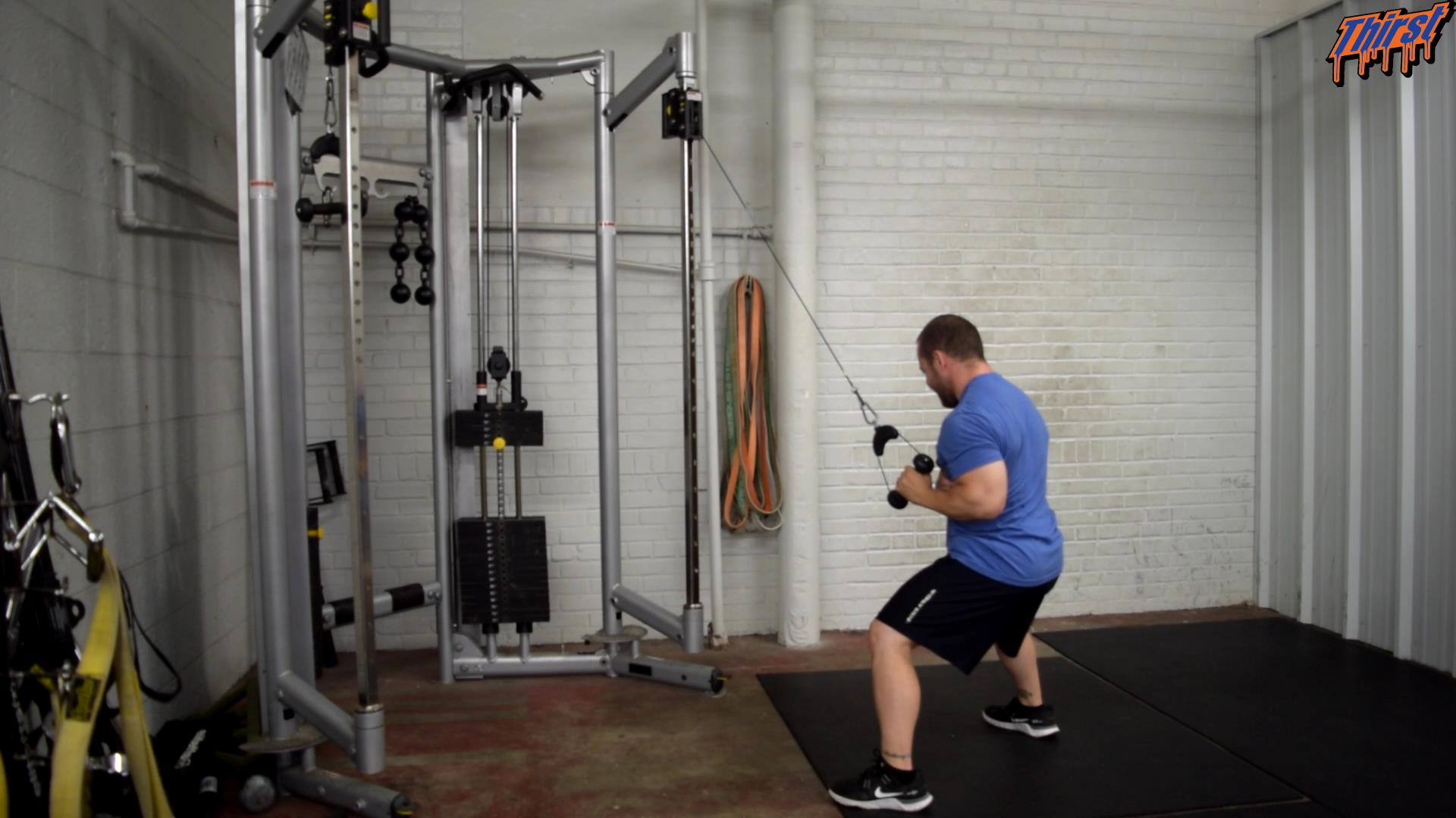 Wide Stance High Cable Row THIRST