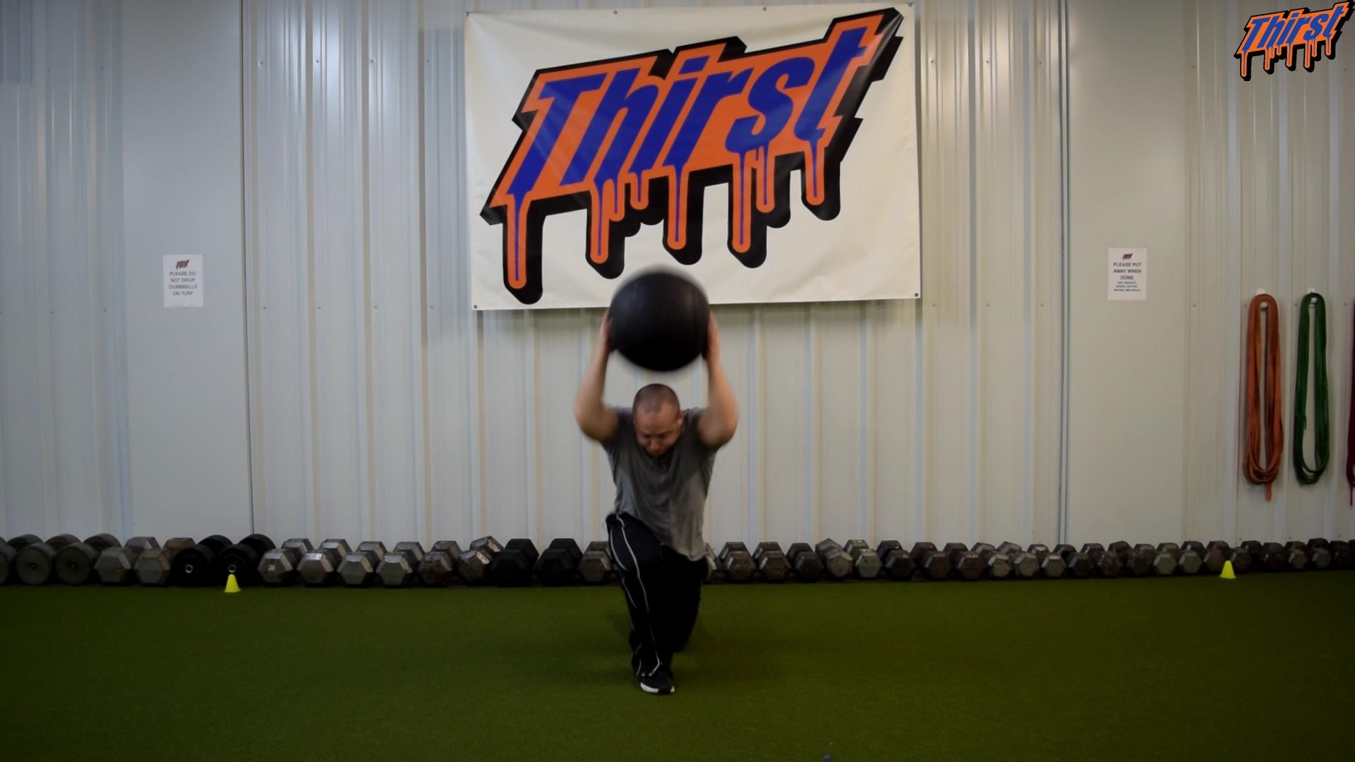 Half Kneeling Step Up To Med Ball Slam