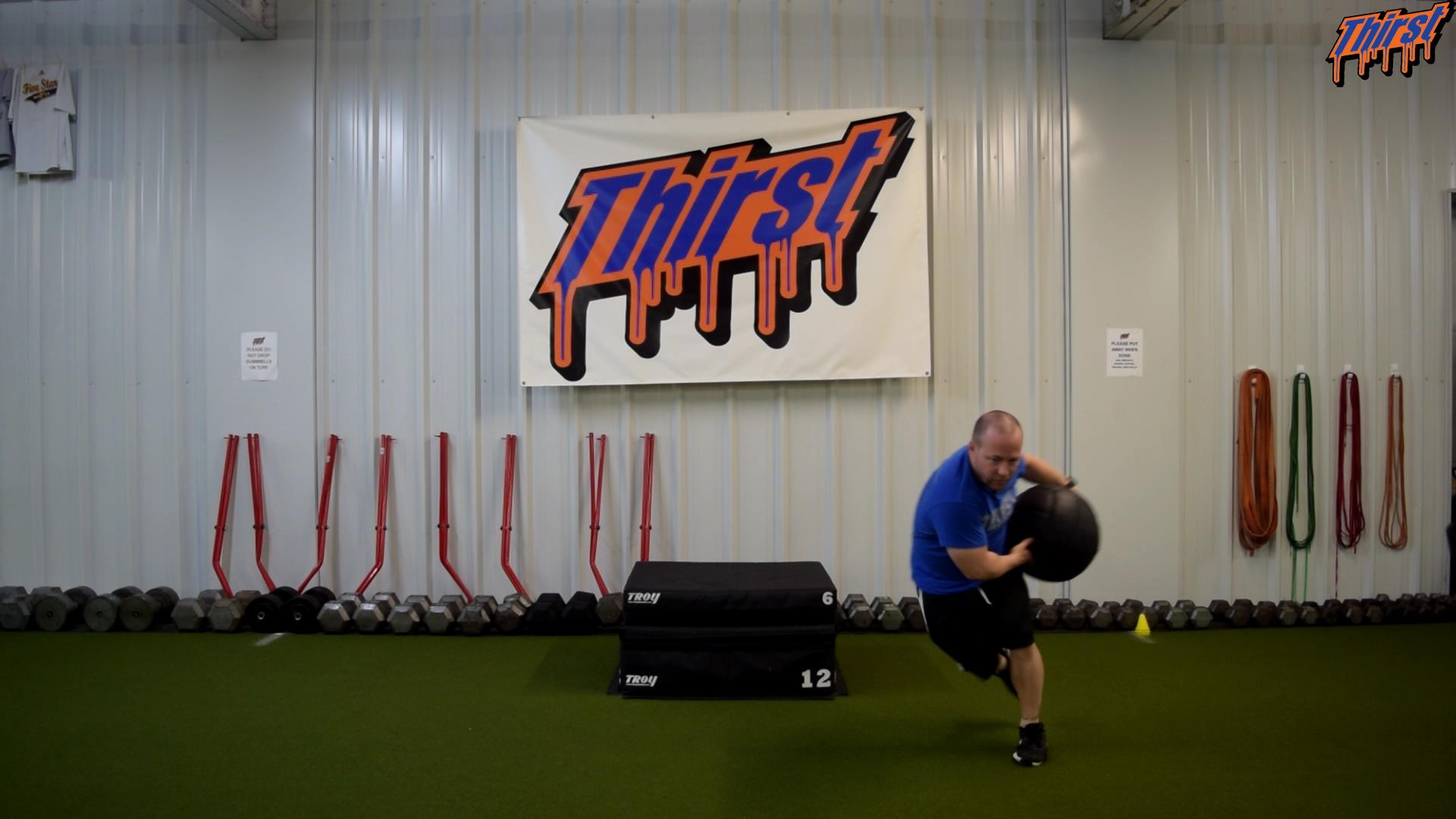 Depth Drop To Lateral Bound With Med Ball THIRST