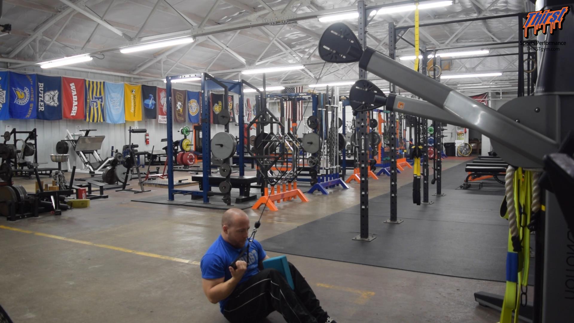 Short Seated High Cable Row