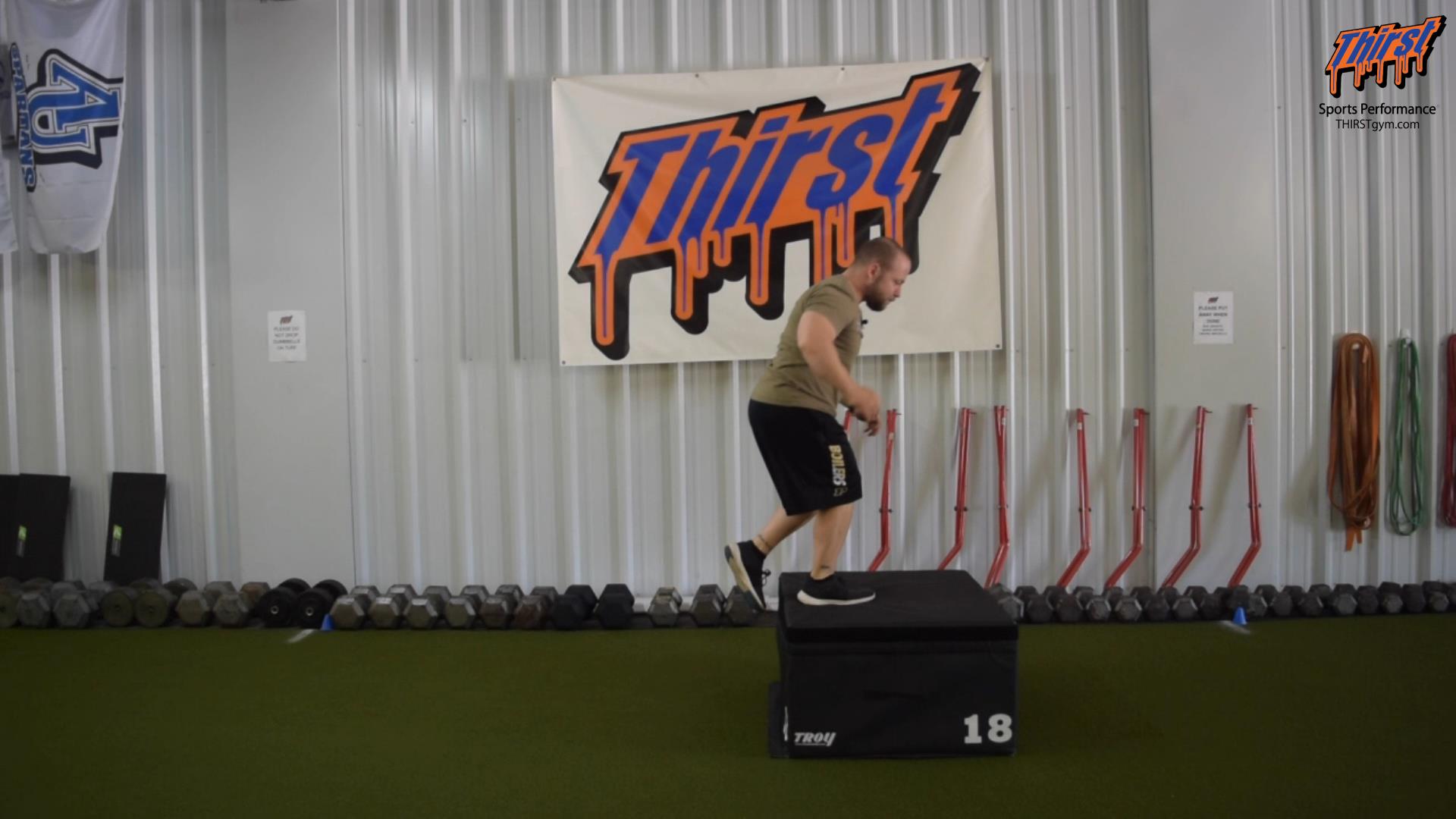 Box Jump To Single Leg Landing