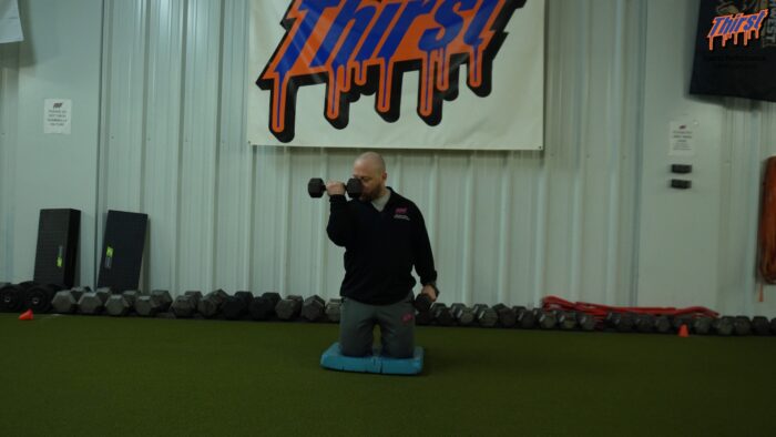 Tall Kneeling Alternating DB Bicep Curl