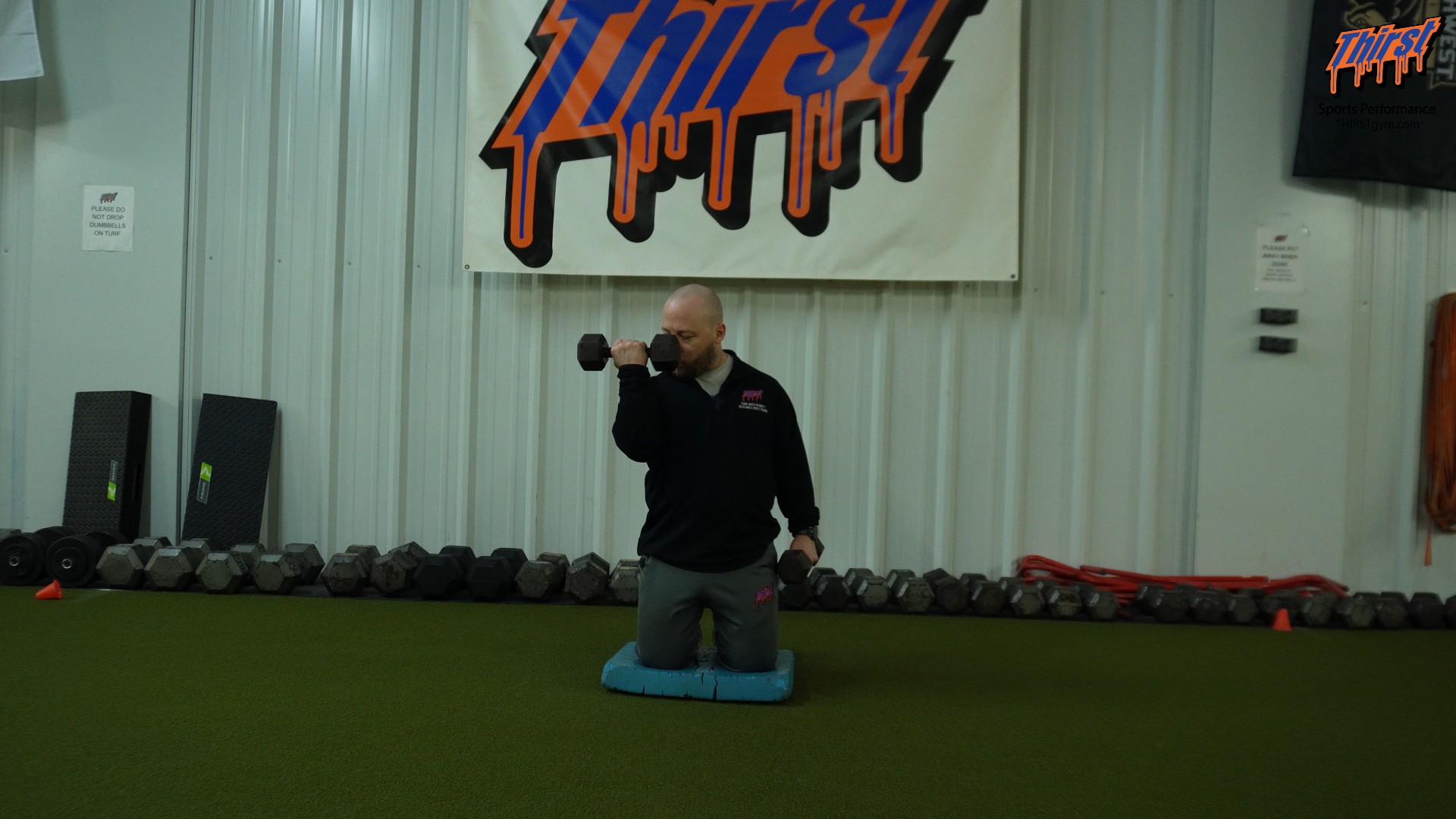 Tall Kneeling Alternating DB Bicep Curl