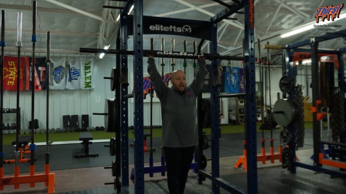 Swiss Bar Overhead Press (Military Press) From Pins