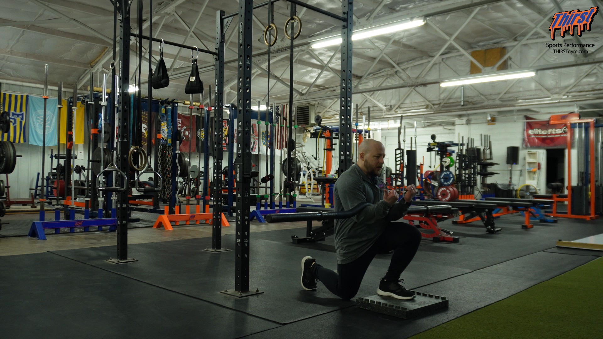 Barbell Zercher FFE Split Squat