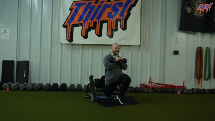 Slantboard Double KB Front Rack Bulgarian Split Squat