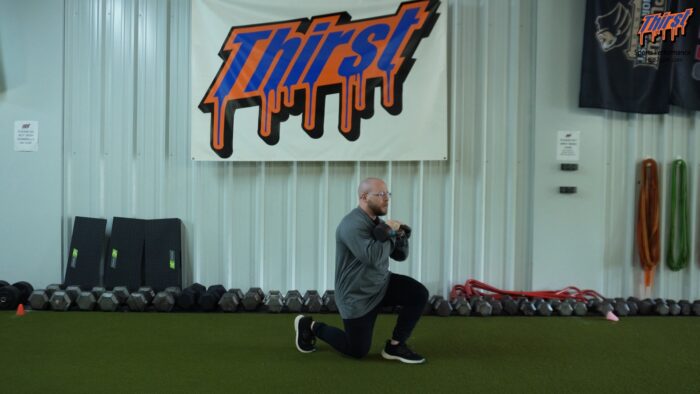 Double KB Front Rack Split Squat