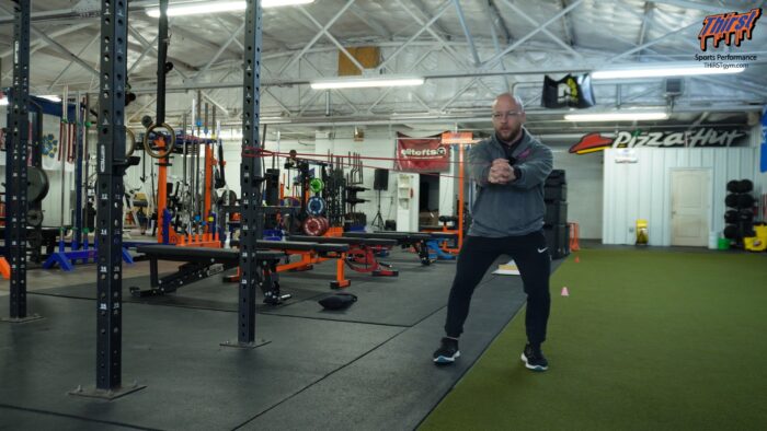 Lateral Shuffle Band Pallof Hold