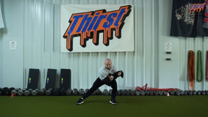 Sandbag Zercher Cross Connect In-Place Lateral Lunge