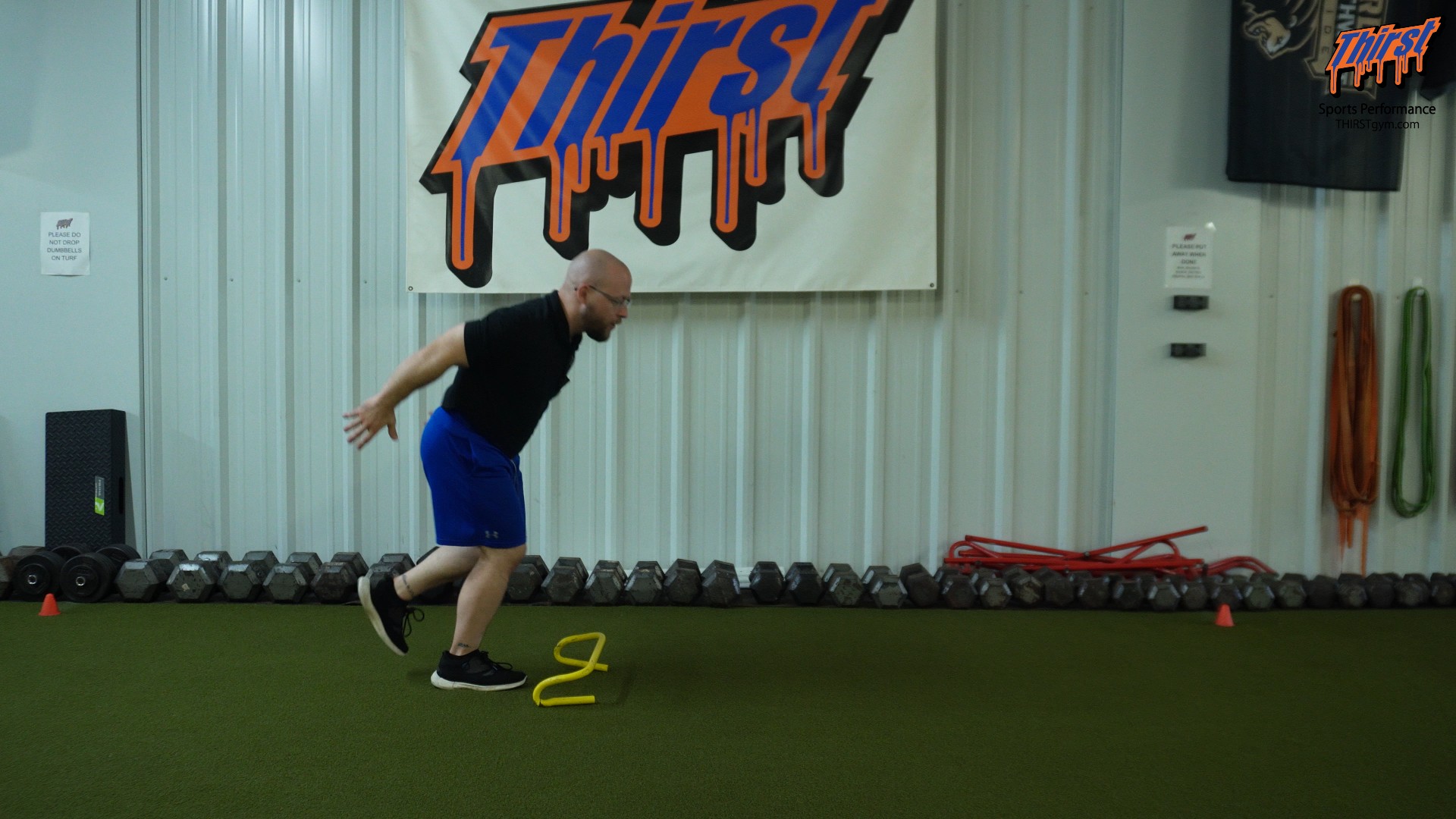 Single Leg Hurdle Hop To Broad Jump