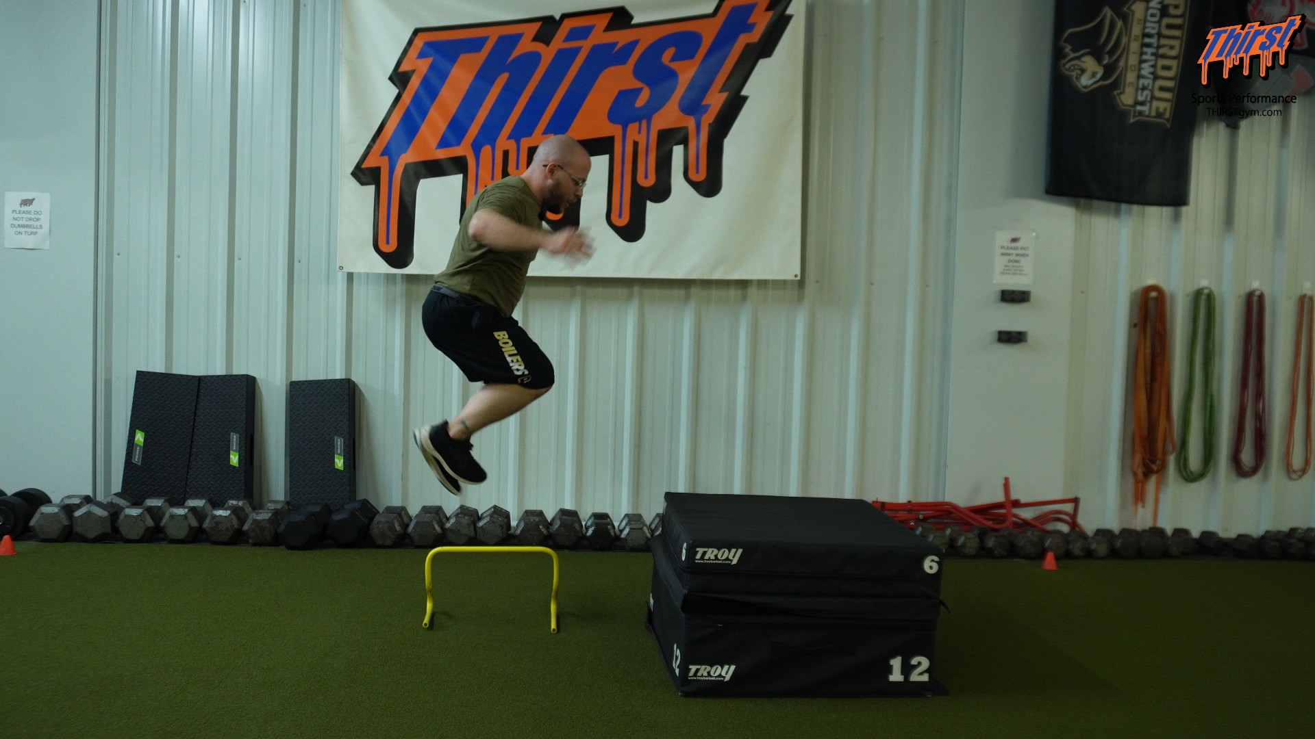 Two Way Lateral Hurdle Hop To Box Jump