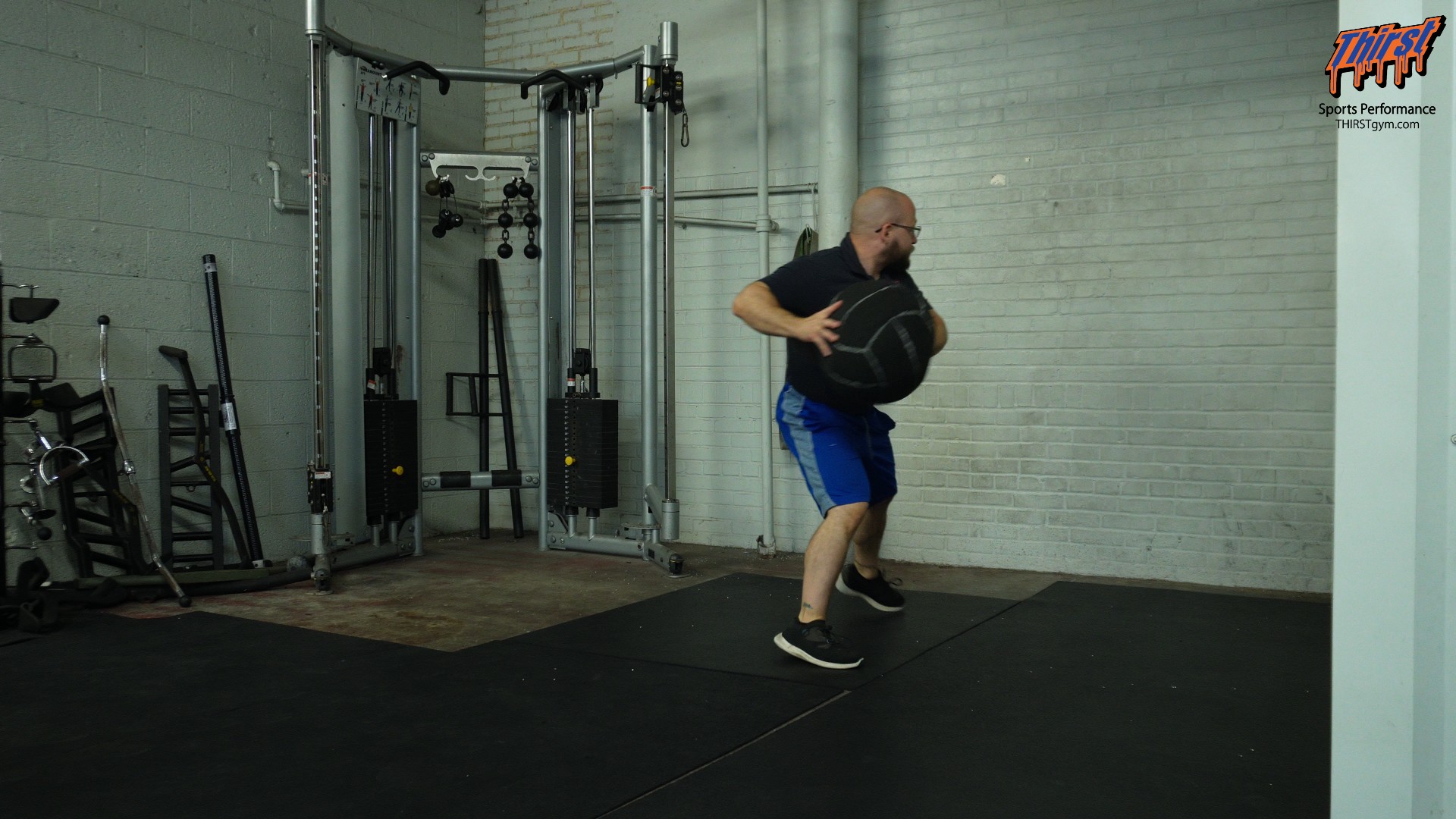 Single Leg Two Hop Rotational Med Ball Shot Put