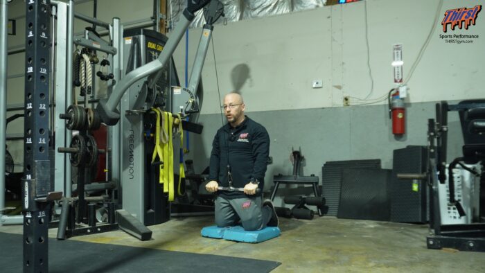 Tall Kneeling Cable Straight Arm Lat Pulldown