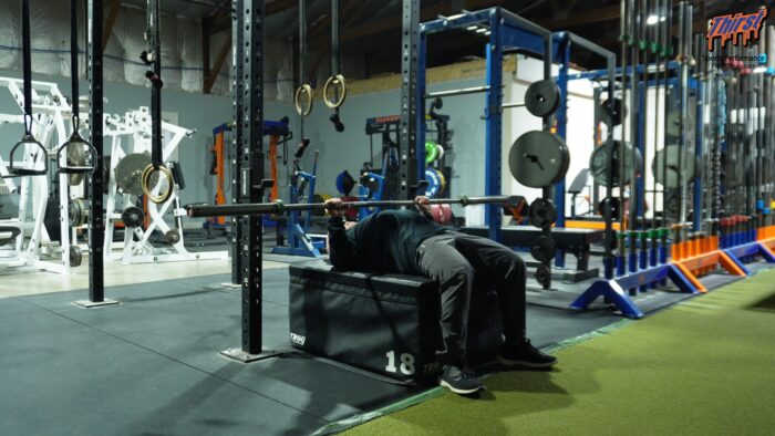 Barbell Floor Press On Plyo Box